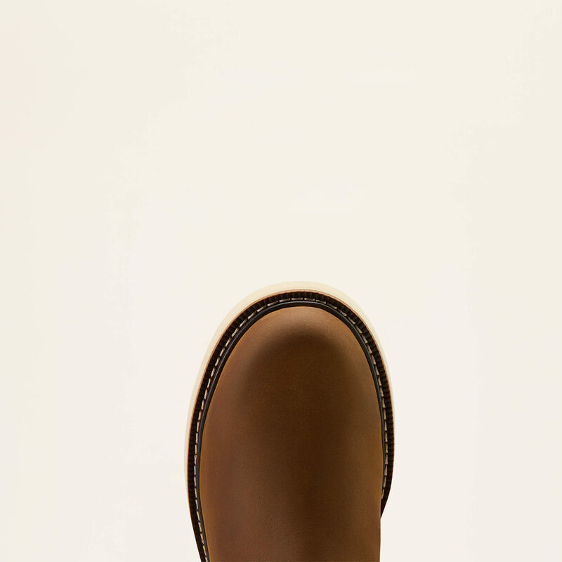 Ariat MNS Rebar Wedge Chelsea Waterproof Work Boot Distressed Brown- 10061116