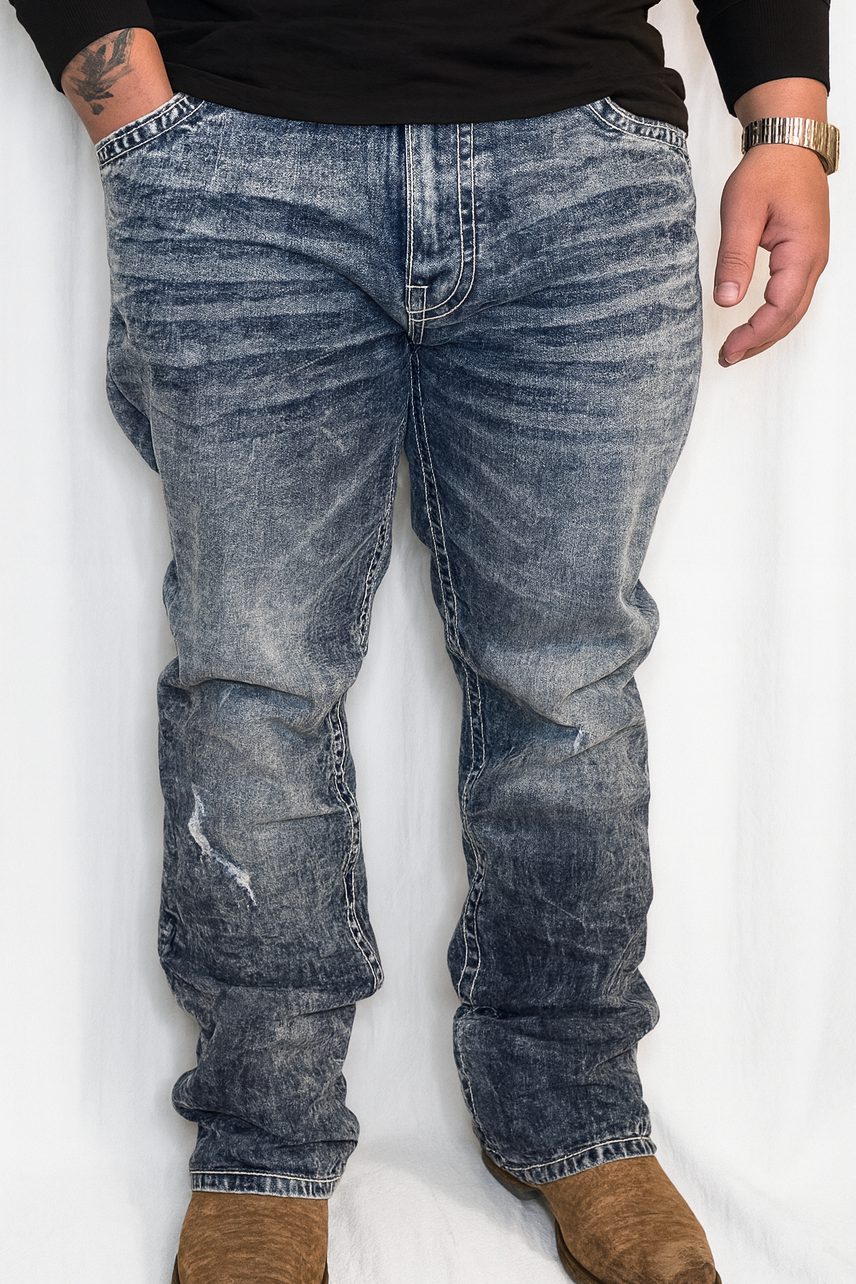 Men's Light Blue Straight Jean- Y1293-A-Straight-32L