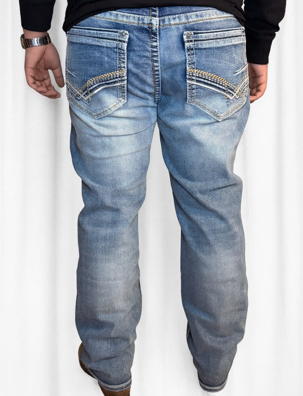 Straight Leg Men's Light Wash Jean- WBS136-Straight-30L