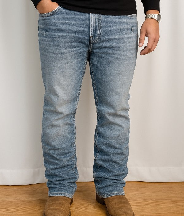 Straight Leg Men's Light Distressed Jean- WBS127-Straight-32L