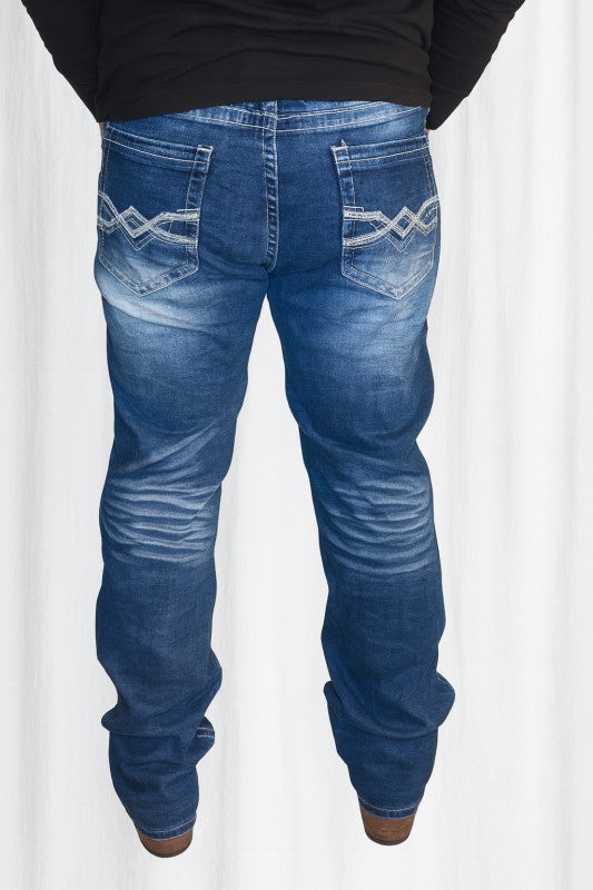 Straight Leg Men's Dark Blue Jean- WBS128-Straight-32L