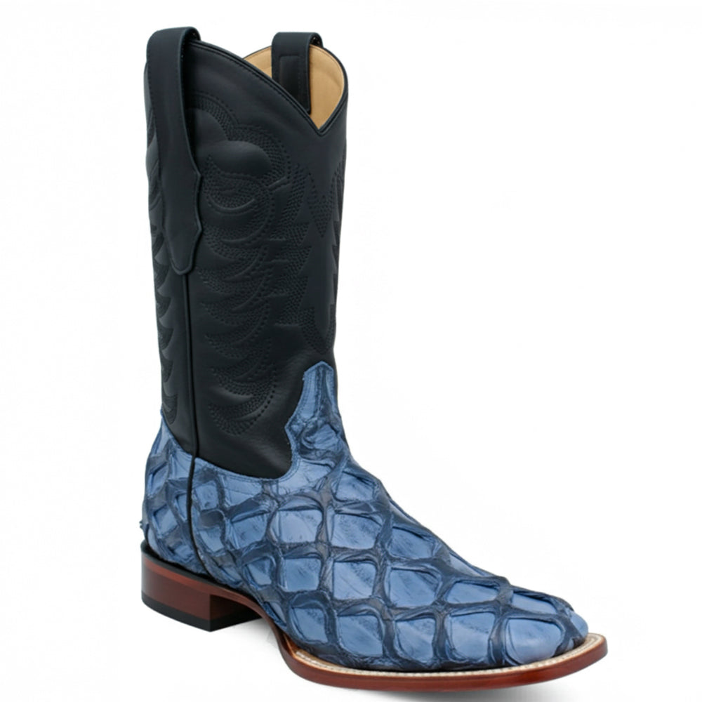 Los Altos Denim Blue Pirarucu Boots- 8221014