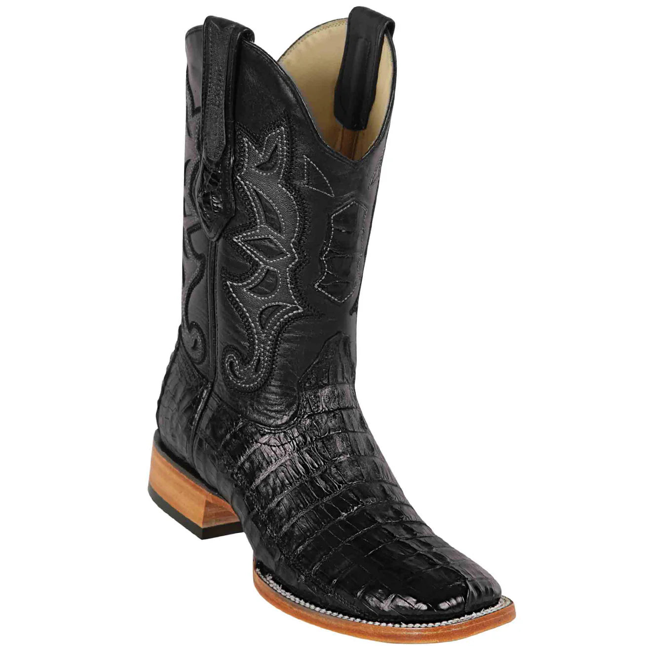 Los Altos Men's Caiman Tail Black- 48220105