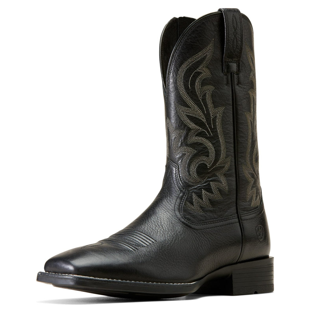 Ariat MNS Slim Zip Ultra Wide Square Toe Western Boot Black Deertan- 10046852