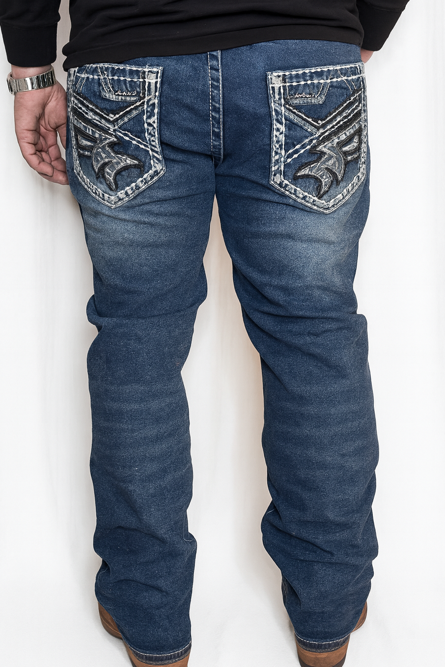 Men's Straight Dark Blue Jean- Y1259-Straight-32L