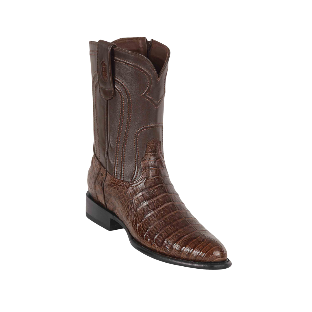 Los Altos Men's Caiman Belly Roper Boots Brown- 69Z8207
